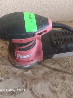 BAUER 5in Random Orbit Palm Sander 2.8 Amp Corded Variable Speed 1712E B Tested